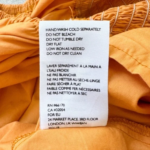 FAITHFULL THE BRAND • Deva Midi Dress In Plain Orange • XS - Picture 9 of 10